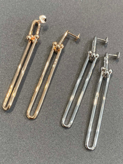 [Hyrra Jewelry]HARDWEAR DOUBLE LONG LINK EARRINGS