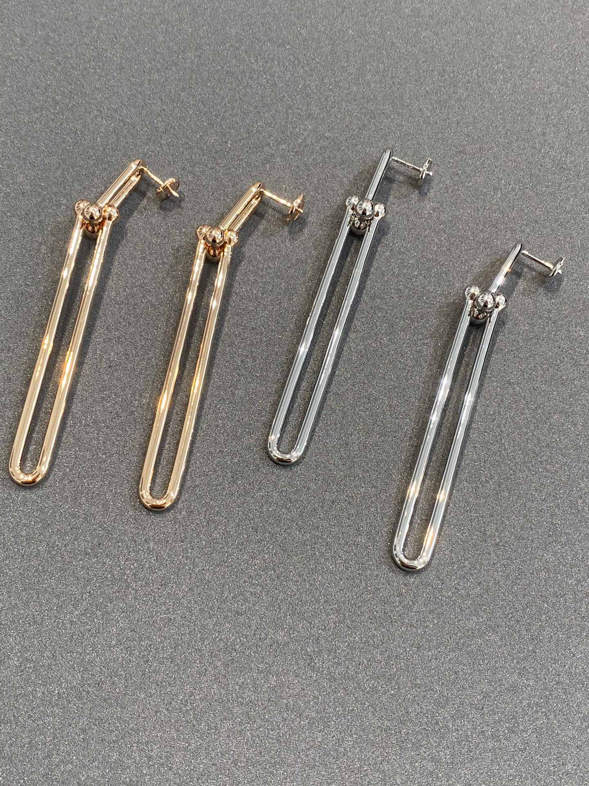 [Hyrra Jewelry]HARDWEAR DOUBLE LONG LINK EARRINGS
