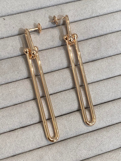 [Hyrra Jewelry]HARDWEAR DOUBLE LONG LINK EARRINGS
