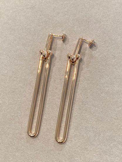 [Hyrra Jewelry]HARDWEAR DOUBLE LONG LINK EARRINGS