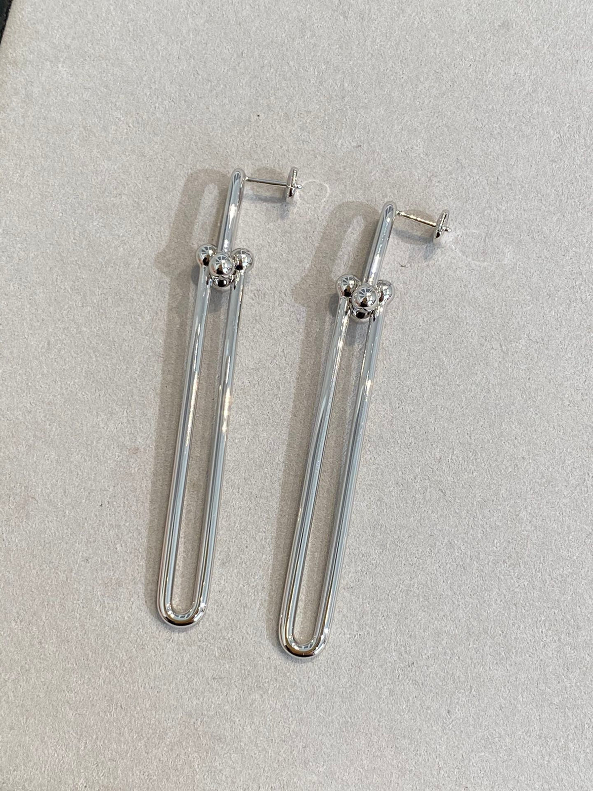 [Hyrra Jewelry]HARDWEAR DOUBLE LONG LINK EARRINGS