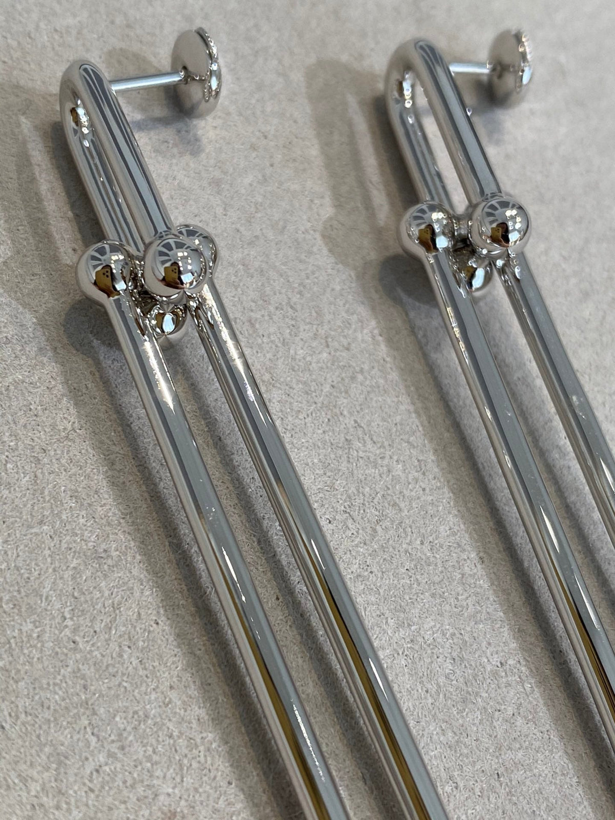 [Hyrra Jewelry]HARDWEAR DOUBLE LONG LINK EARRINGS