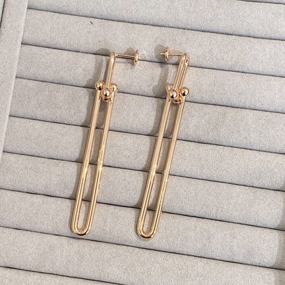 [Hyrra Jewelry]HARDWEAR DOUBLE LONG LINK EARRINGS