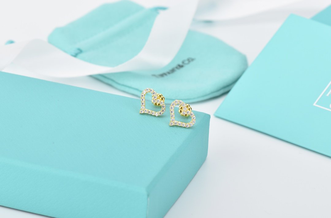 [Hyrra Jewelry]OPEN HEART STUD DIAMOND EARRINGS