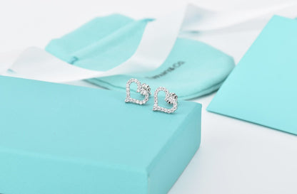 [Hyrra Jewelry]OPEN HEART STUD DIAMOND EARRINGS