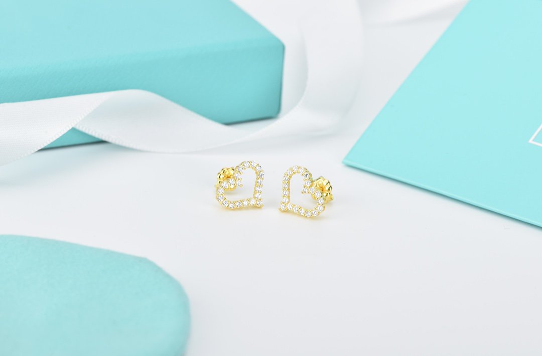 [Hyrra Jewelry]OPEN HEART STUD DIAMOND EARRINGS