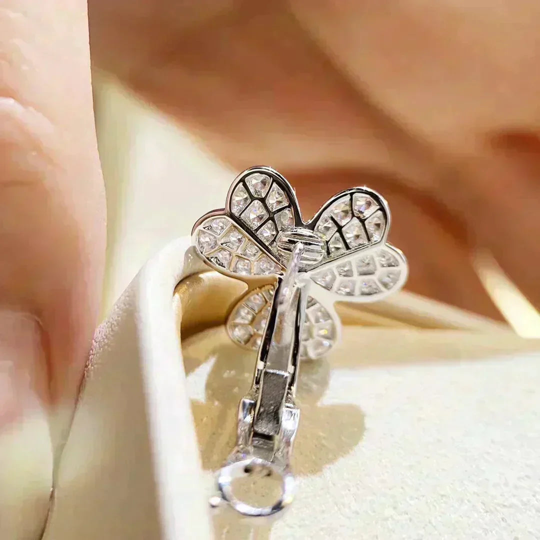 [⭐Hyrra Jewelry]CLOVER COMOS DIAMOND EARRINGS SILVER