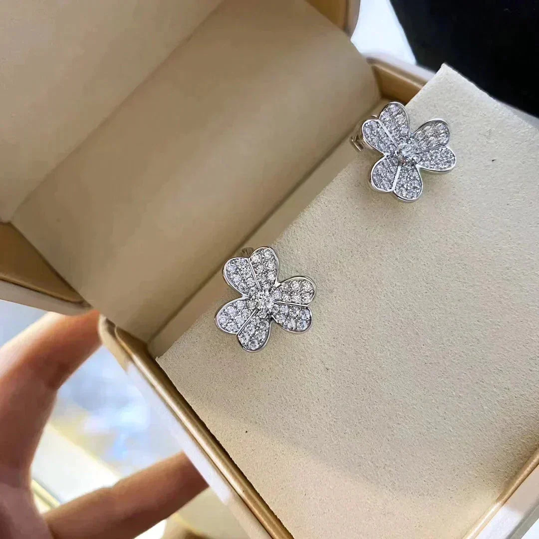 [⭐Hyrra Jewelry]CLOVER COMOS DIAMOND EARRINGS SILVER