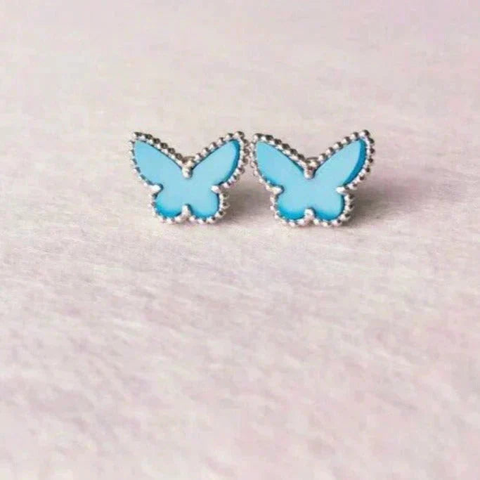 [⭐Hyrra Jewelry]BUTTERFLY TURQUOISE EARRINGS SILVER