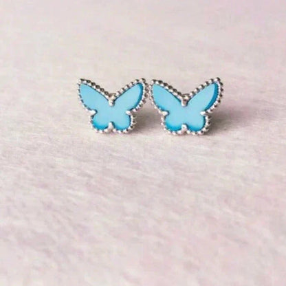 [⭐Hyrra Jewelry]BUTTERFLY TURQUOISE EARRINGS SILVER