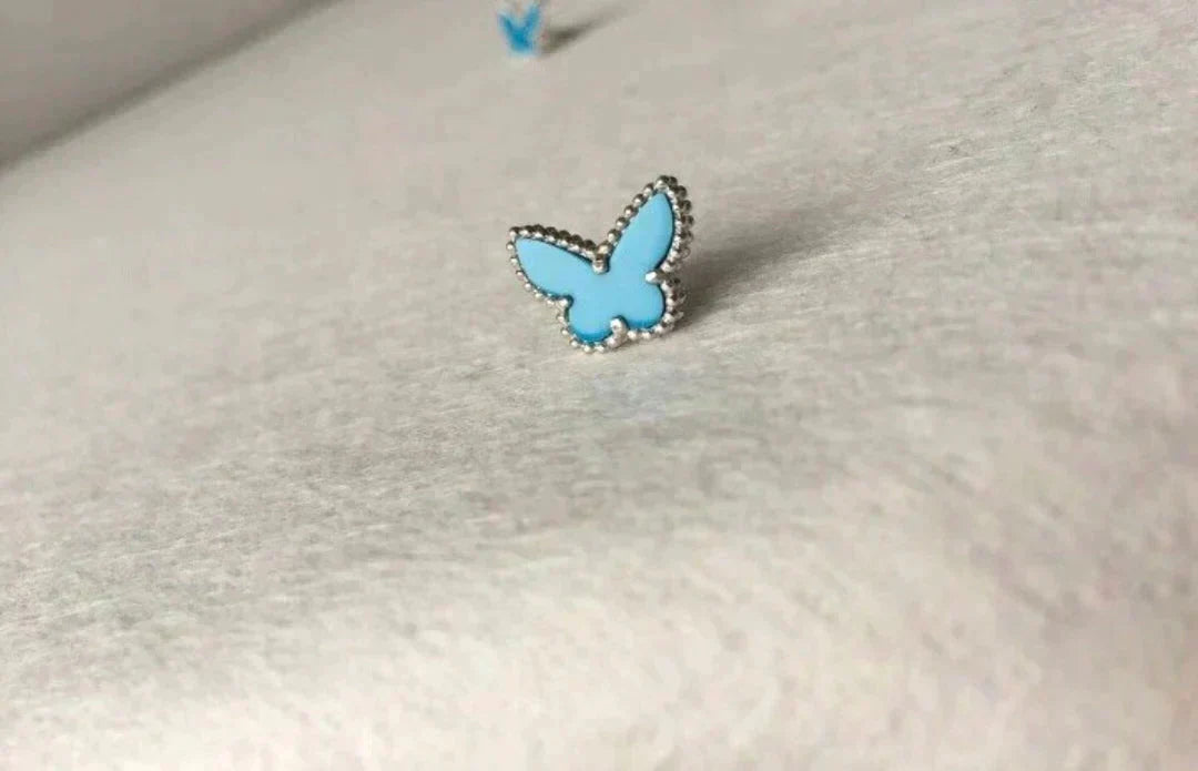 [⭐Hyrra Jewelry]BUTTERFLY TURQUOISE EARRINGS SILVER