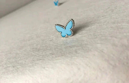 [⭐Hyrra Jewelry]BUTTERFLY TURQUOISE EARRINGS SILVER