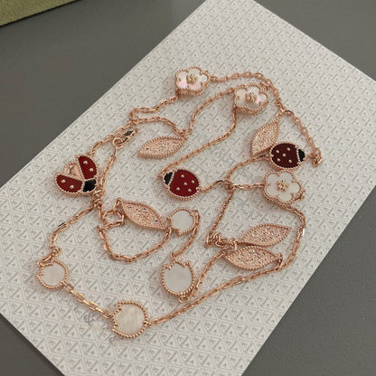 [⭐Hyrra Jewelry]LUCKY SPRING 15 MOTIFS ROSE GOLD NECKLACE