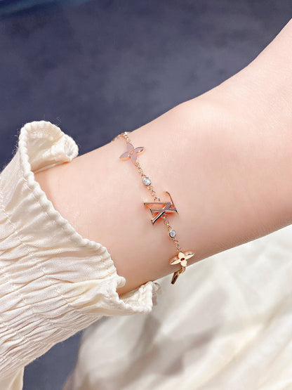 [⭐Hyrra Jewelry]STAR AND SUN 7 MOTIFS GOLD BRACELET