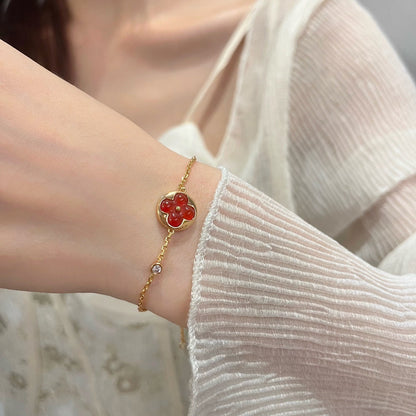 [⭐Hyrra Jewelry]SUN PEDANT CARNELIAN BRACELET