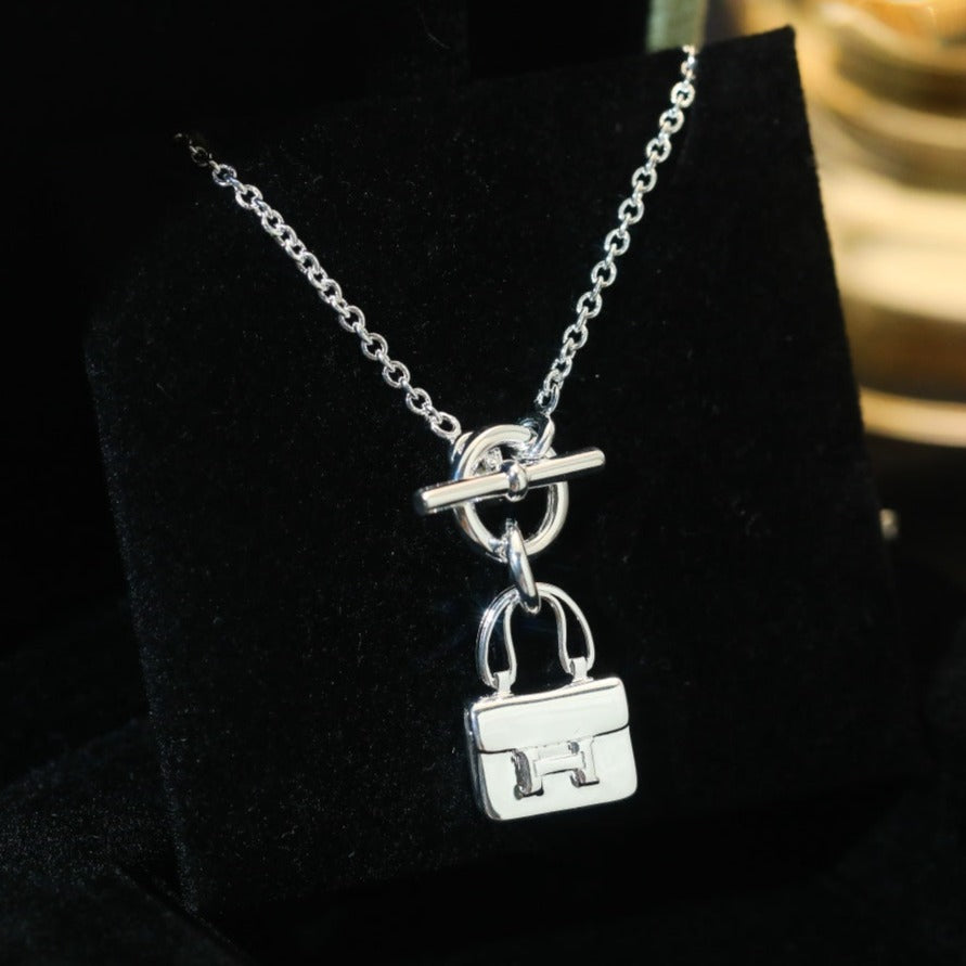 [⭐Hyrra Jewelry]POP H PEDANT SILVER NECKLACE