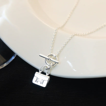 [⭐Hyrra Jewelry]POP H PEDANT SILVER NECKLACE