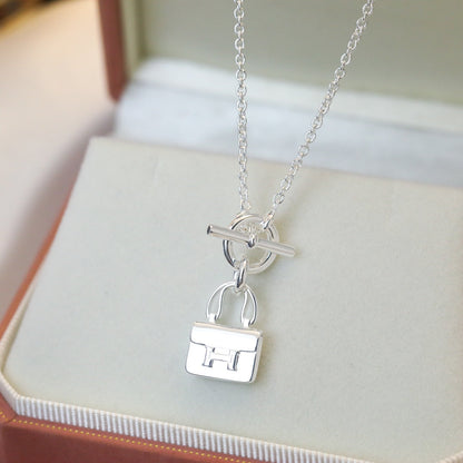 [⭐Hyrra Jewelry]POP H PEDANT SILVER NECKLACE