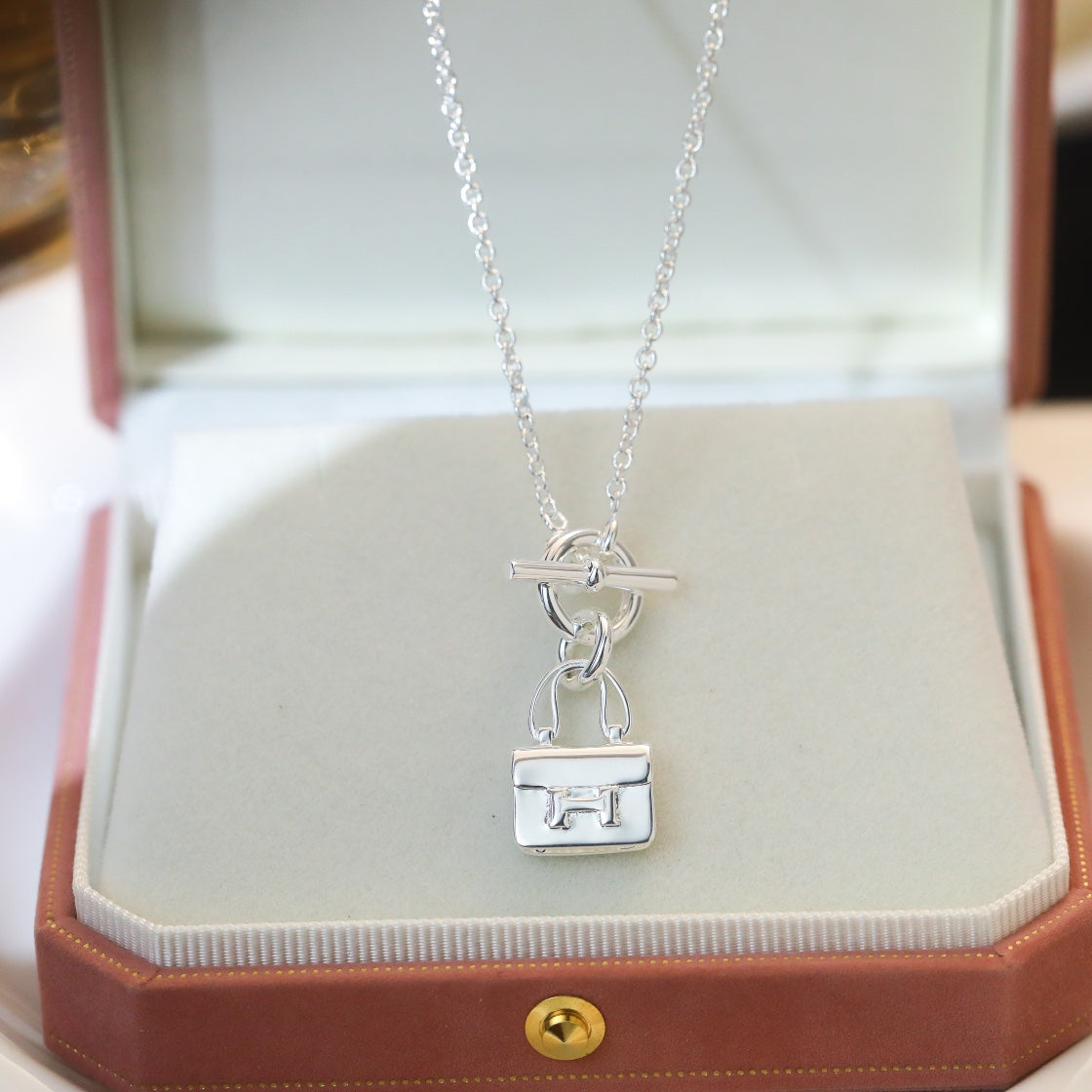 [⭐Hyrra Jewelry]POP H PEDANT SILVER NECKLACE