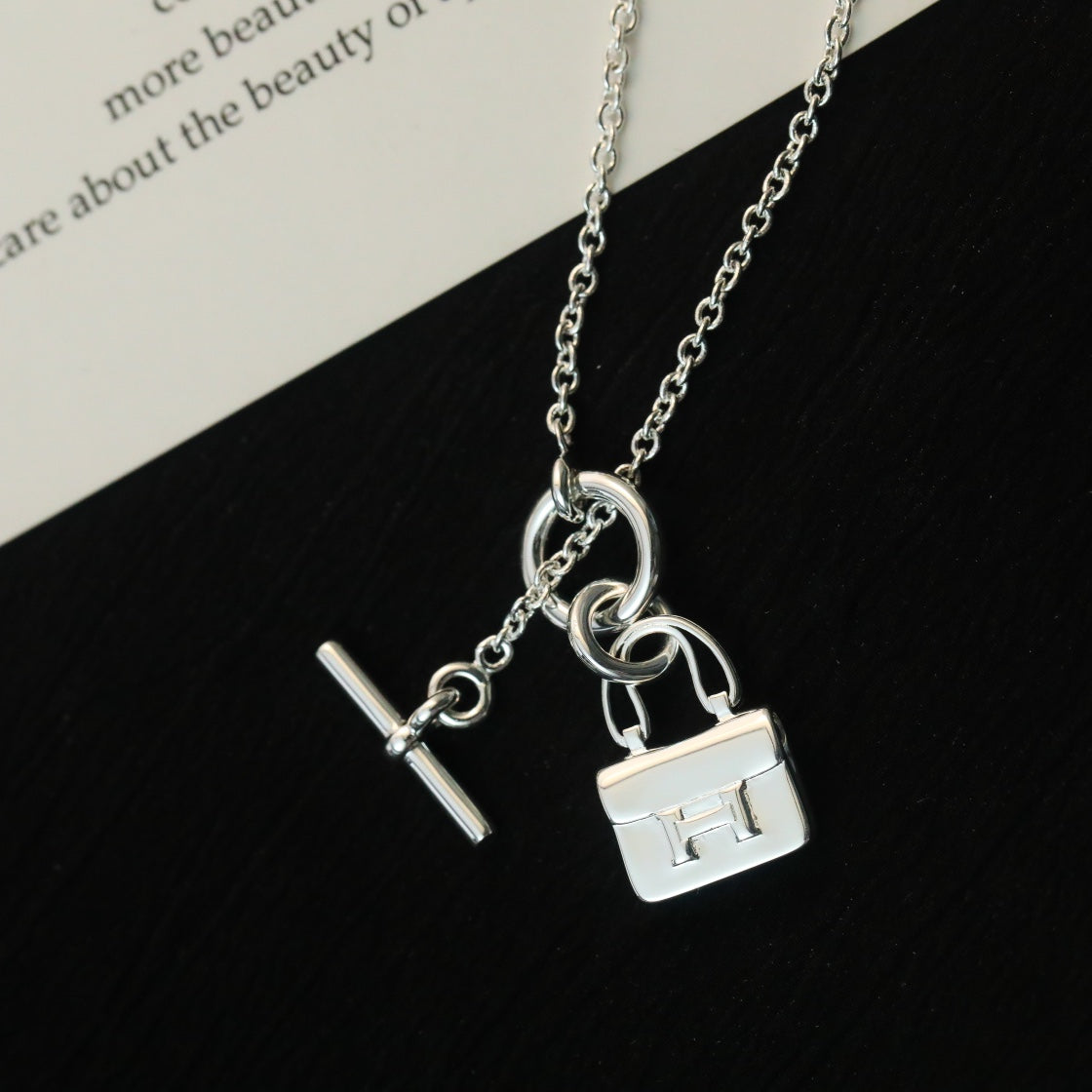 [⭐Hyrra Jewelry]POP H PEDANT SILVER NECKLACE