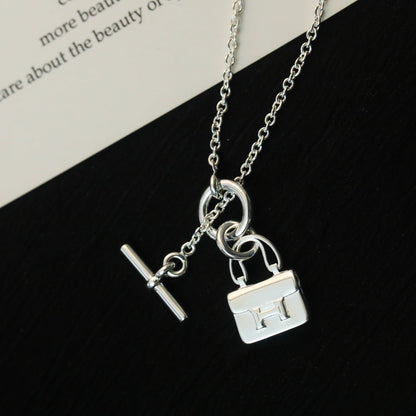 [⭐Hyrra Jewelry]POP H PEDANT SILVER NECKLACE