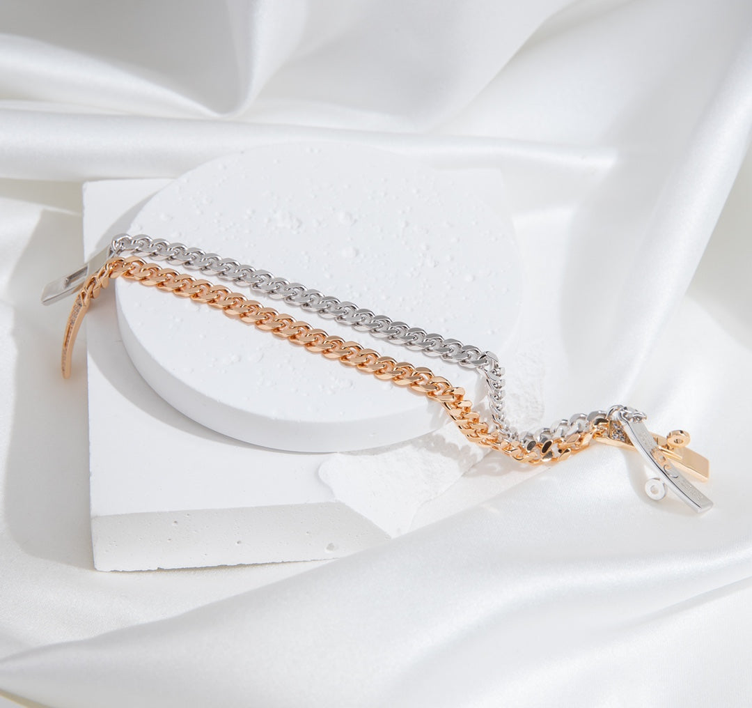 [⭐Hyrra Jewelry]KELLY CHAIN SILVER DIAMOND BRACELET