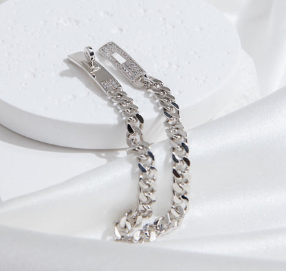[⭐Hyrra Jewelry]KELLY CHAIN SILVER DIAMOND BRACELET
