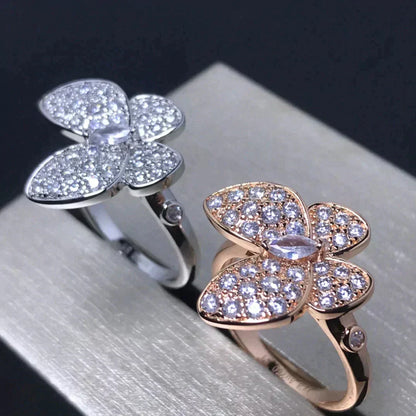[⭐Hyrra Jewelry]BUTTERFLY PINK GOLD DIAMOND RING