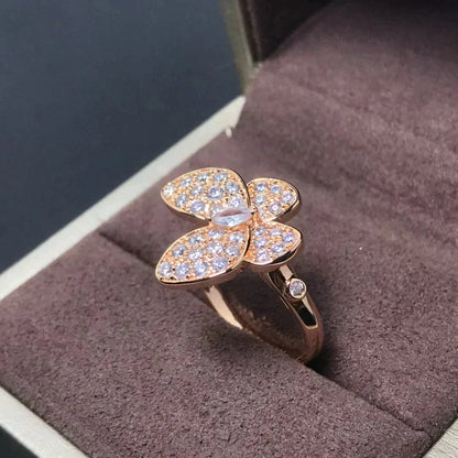 [⭐Hyrra Jewelry]BUTTERFLY PINK GOLD DIAMOND RING