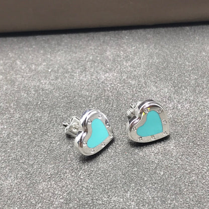 [Hyrra Jewelry]HEART STUD SILVER EARRINGS