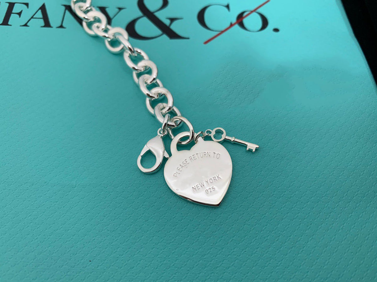 [Hyrra Jewelry]KEY HEART CARD CHUNKY INTERLOCKING BRACELET LENGTH
