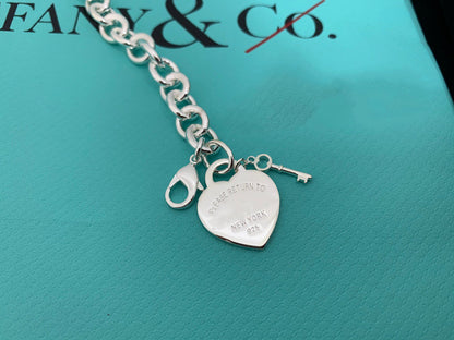 [Hyrra Jewelry]KEY HEART CARD CHUNKY INTERLOCKING BRACELET LENGTH