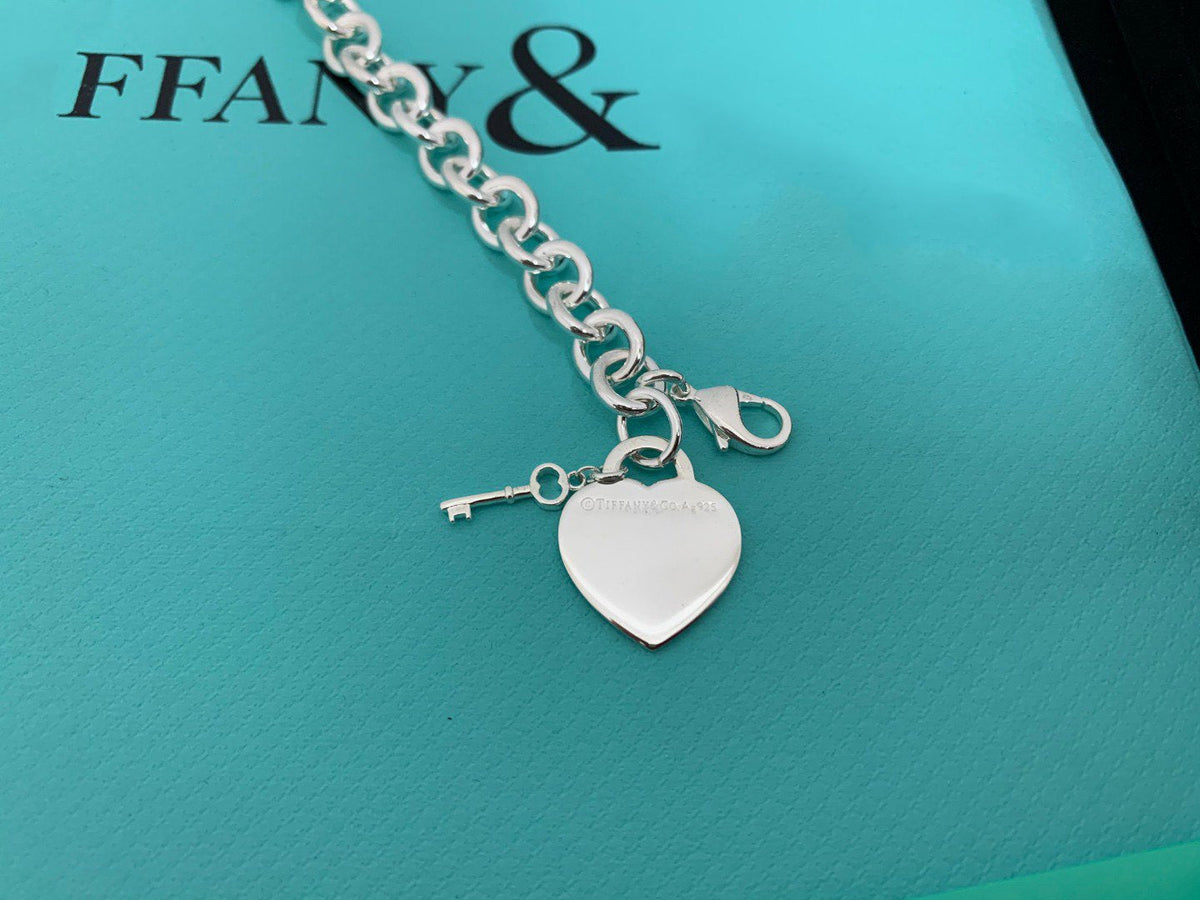 [Hyrra Jewelry]KEY HEART CARD CHUNKY INTERLOCKING BRACELET LENGTH