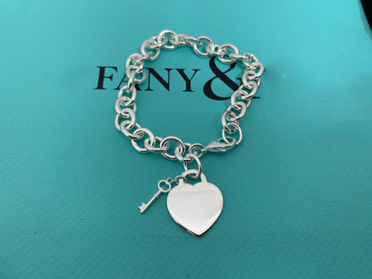[Hyrra Jewelry]KEY HEART CARD CHUNKY INTERLOCKING BRACELET LENGTH