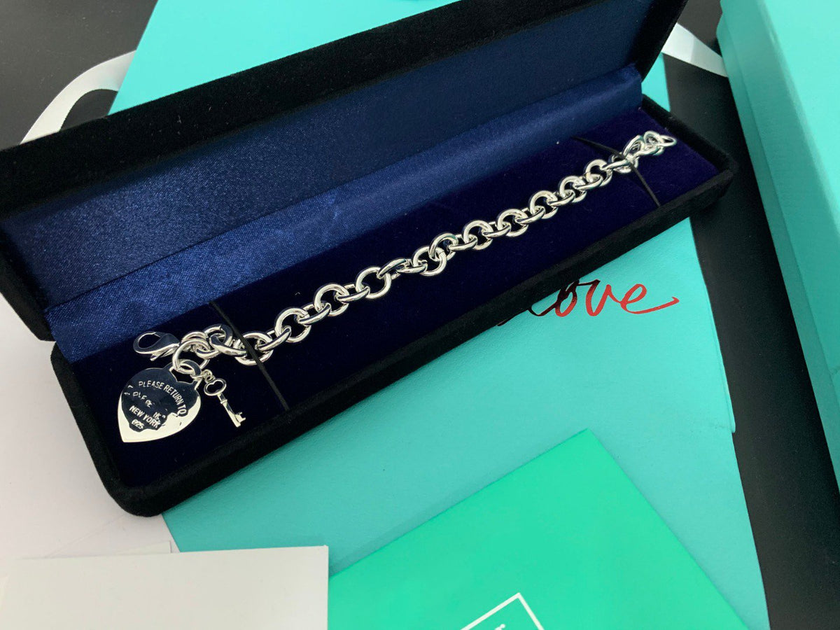 [Hyrra Jewelry]KEY HEART CARD CHUNKY INTERLOCKING BRACELET LENGTH
