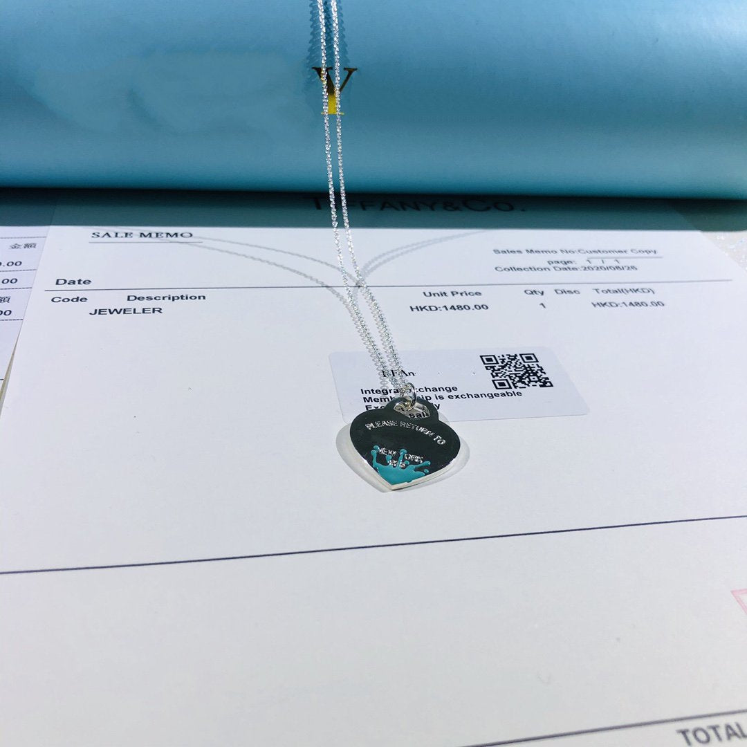 [Hyrra Jewelry]COLOUR HEART SPLASH TAG NECKLACE