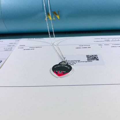 [Hyrra Jewelry]COLOUR HEART SPLASH TAG NECKLACE