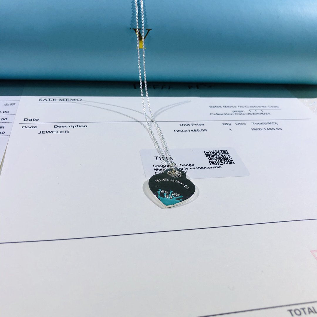 [Hyrra Jewelry]COLOUR HEART SPLASH TAG NECKLACE