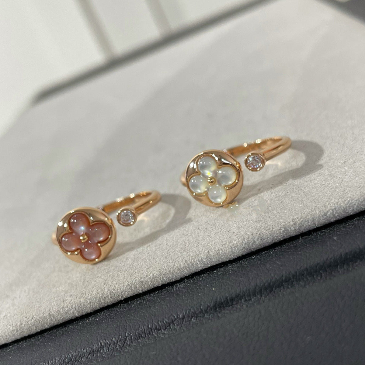 [⭐Hyrra Jewelry]SUN 1 DIAMOND PINK MOP RING