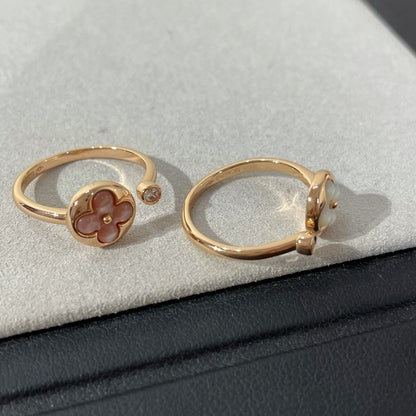 [⭐Hyrra Jewelry]SUN 1 DIAMOND PINK MOP RING