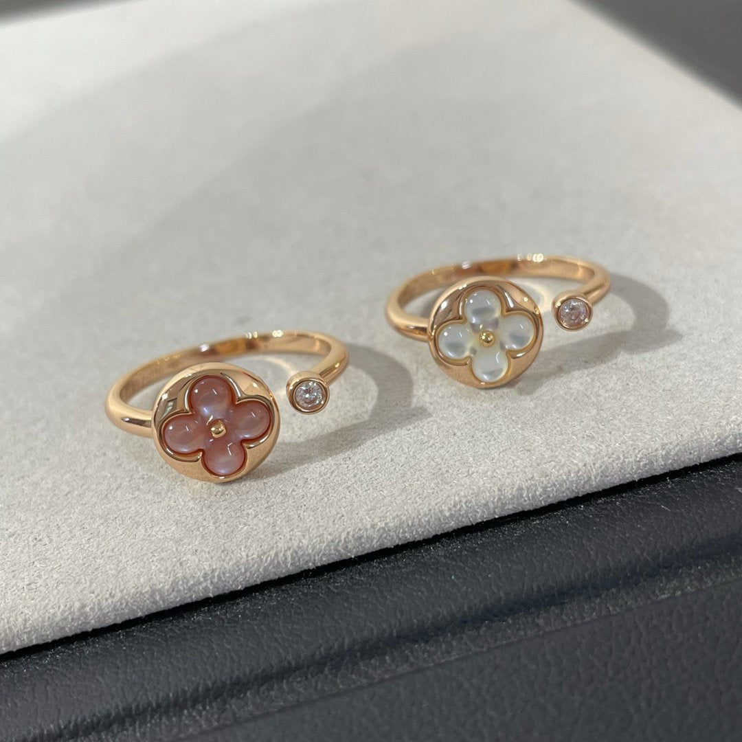 [⭐Hyrra Jewelry]SUN 1 DIAMOND PINK MOP RING