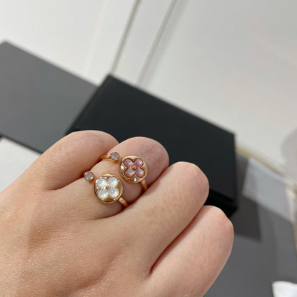 [⭐Hyrra Jewelry]SUN 1 DIAMOND PINK MOP RING