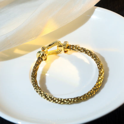 [⭐Hyrra Jewelry]FORCE 10 GOLD GREEN DIAMOND PAVED