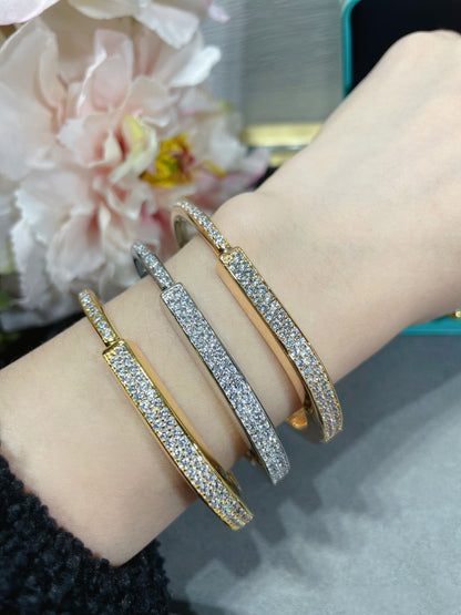 [Hyrra Jewelry]LOCK BRACELET DIAMOND PAVED
