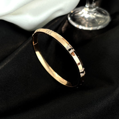 [Hyrra Jewelry]ATLAS BRACELET 6MM DIAMOND PINK GOLD