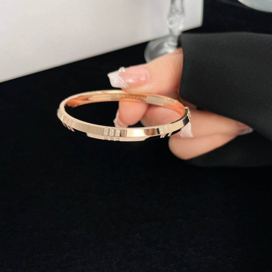 [Hyrra Jewelry]ATLAS BRACELET 6MM DIAMOND PINK GOLD