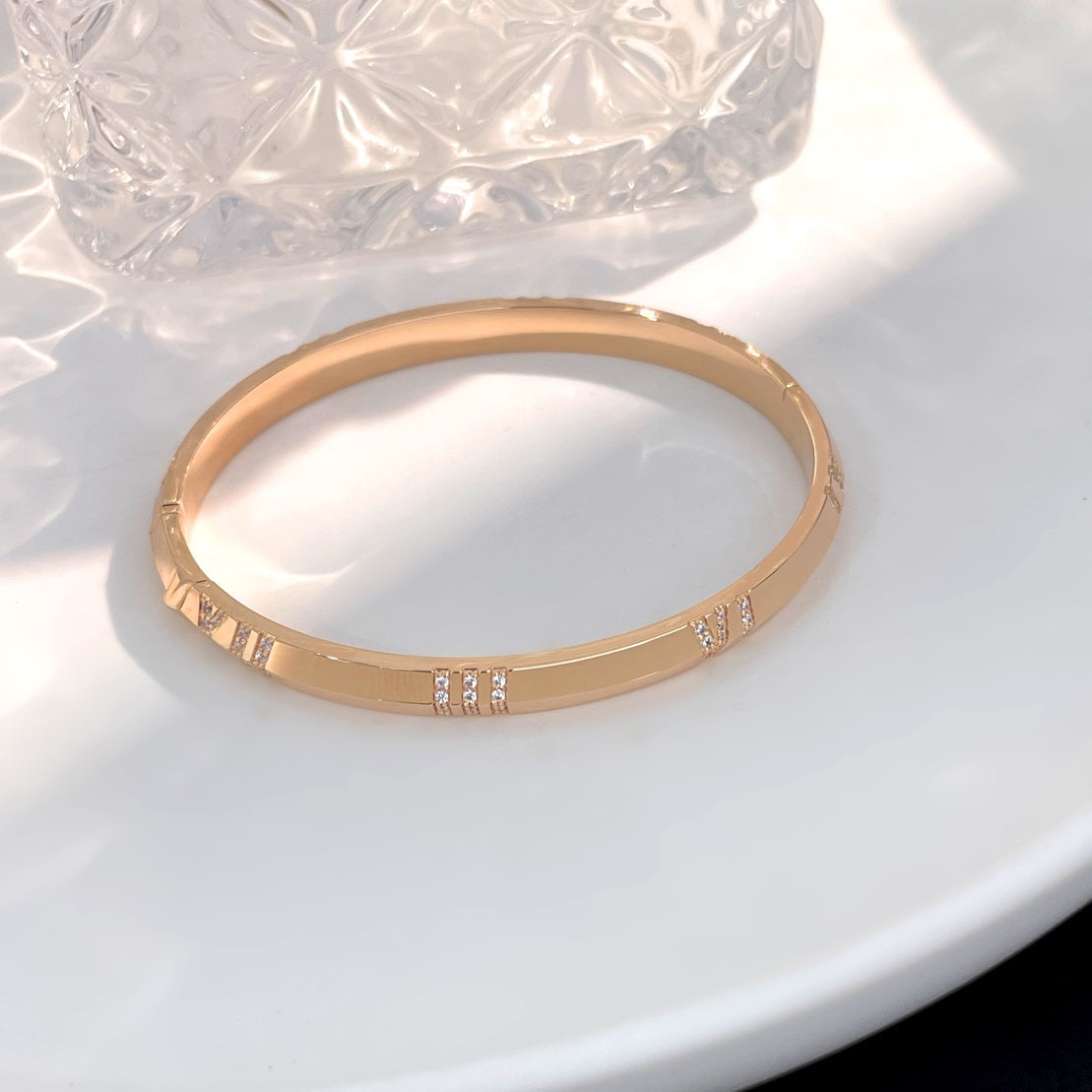 [Hyrra Jewelry]ATLAS BRACELET 6MM DIAMOND PINK GOLD