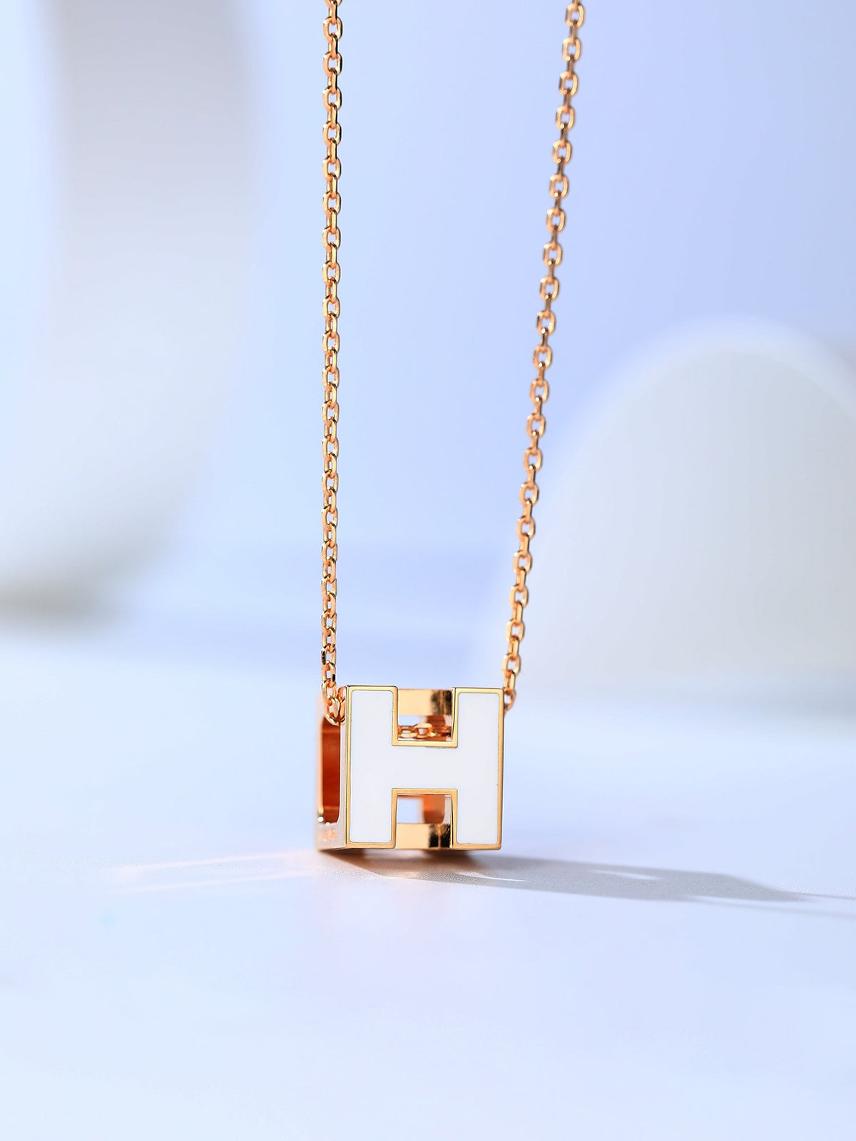 [⭐Hyrra Jewelry]H CAGE PINK GOLD NECKLACE