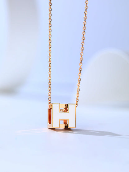 [⭐Hyrra Jewelry]H CAGE PINK GOLD NECKLACE