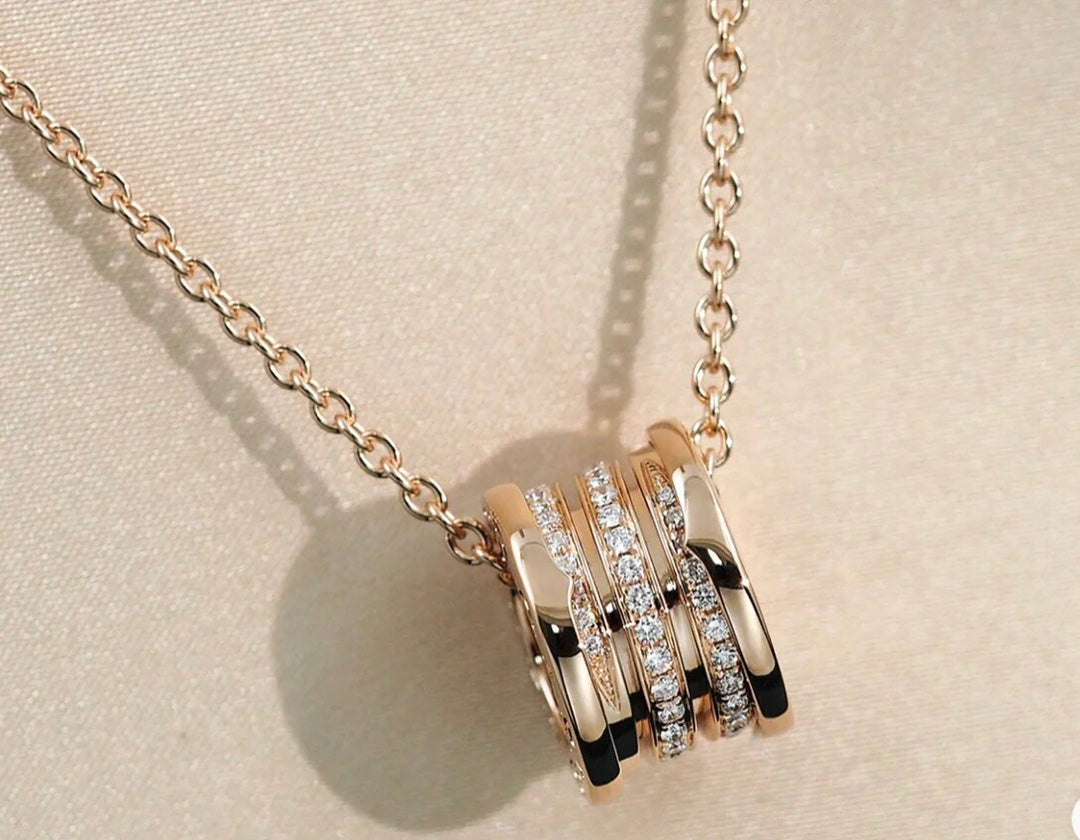 [⭐Hyrra Jewelry]ZERO 1 PINK GOLD DIAMOND NECKLACE
